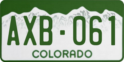 CO license plate AXB061