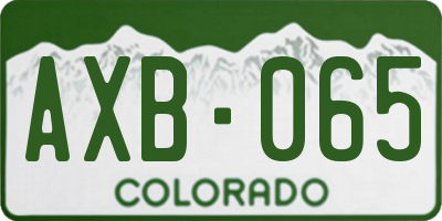 CO license plate AXB065
