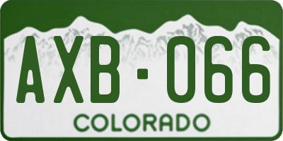 CO license plate AXB066
