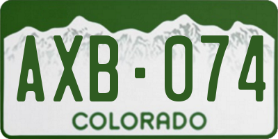 CO license plate AXB074