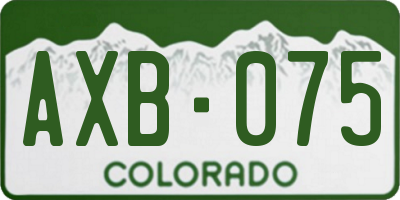 CO license plate AXB075