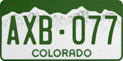 CO license plate AXB077