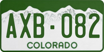 CO license plate AXB082