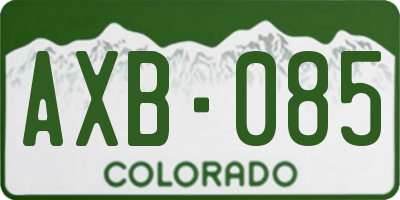 CO license plate AXB085