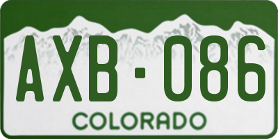 CO license plate AXB086