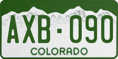 CO license plate AXB090