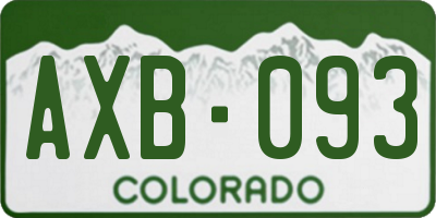 CO license plate AXB093