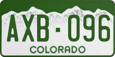 CO license plate AXB096