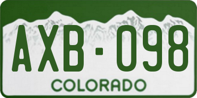 CO license plate AXB098