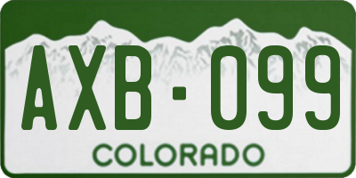 CO license plate AXB099