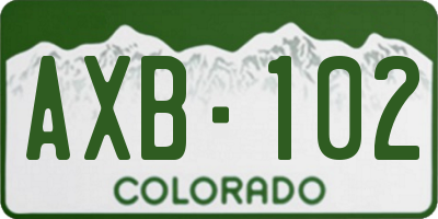 CO license plate AXB102