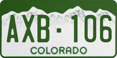 CO license plate AXB106