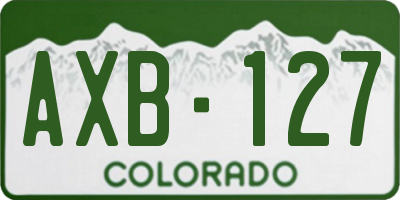 CO license plate AXB127