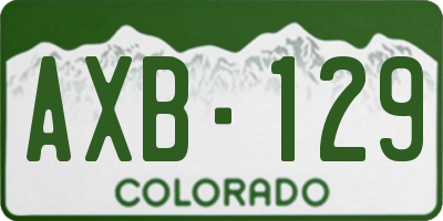 CO license plate AXB129