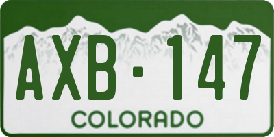 CO license plate AXB147