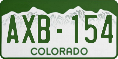 CO license plate AXB154
