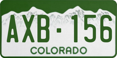 CO license plate AXB156
