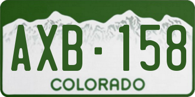CO license plate AXB158