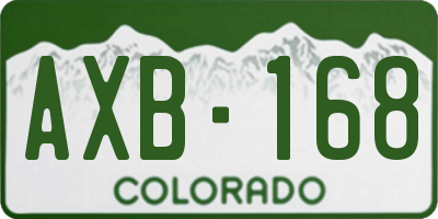 CO license plate AXB168