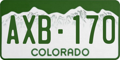 CO license plate AXB170