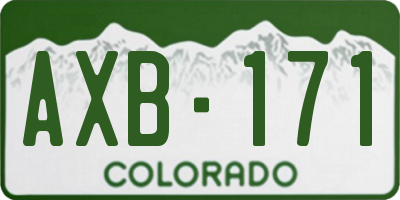 CO license plate AXB171