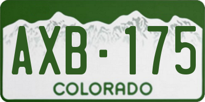 CO license plate AXB175