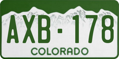 CO license plate AXB178