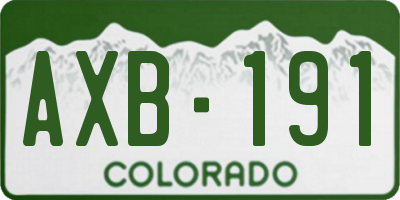 CO license plate AXB191