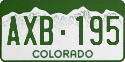 CO license plate AXB195