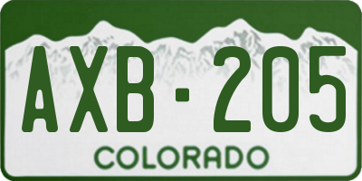 CO license plate AXB205