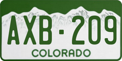 CO license plate AXB209
