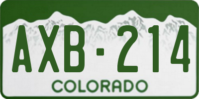 CO license plate AXB214