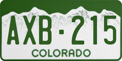 CO license plate AXB215