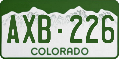 CO license plate AXB226