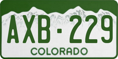 CO license plate AXB229