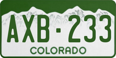 CO license plate AXB233