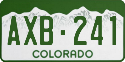 CO license plate AXB241