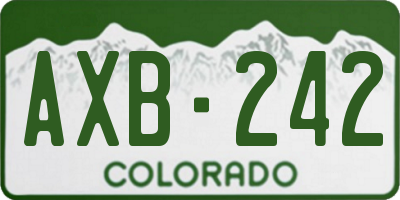 CO license plate AXB242