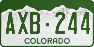 CO license plate AXB244