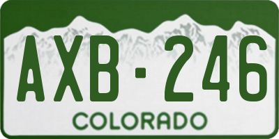 CO license plate AXB246