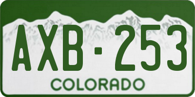 CO license plate AXB253