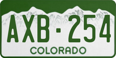 CO license plate AXB254