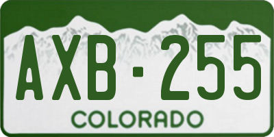 CO license plate AXB255