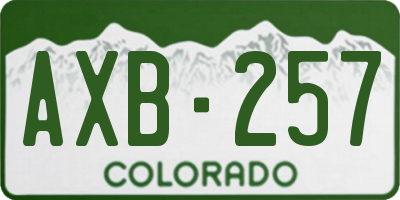 CO license plate AXB257