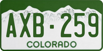 CO license plate AXB259
