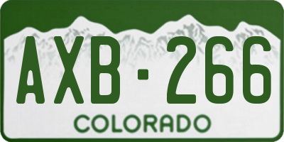 CO license plate AXB266