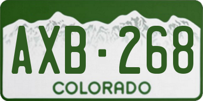 CO license plate AXB268