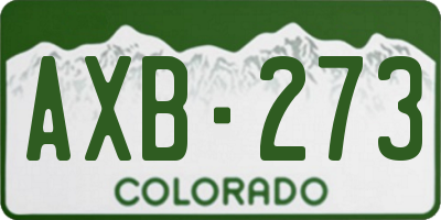 CO license plate AXB273