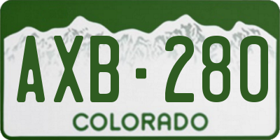 CO license plate AXB280