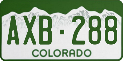 CO license plate AXB288